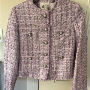 Elegant Purple Tweed Jacket